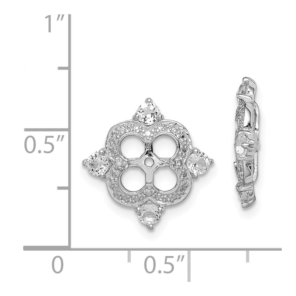 Sterling Silver Rhodium Diam. & White Topaz Earring Jacket