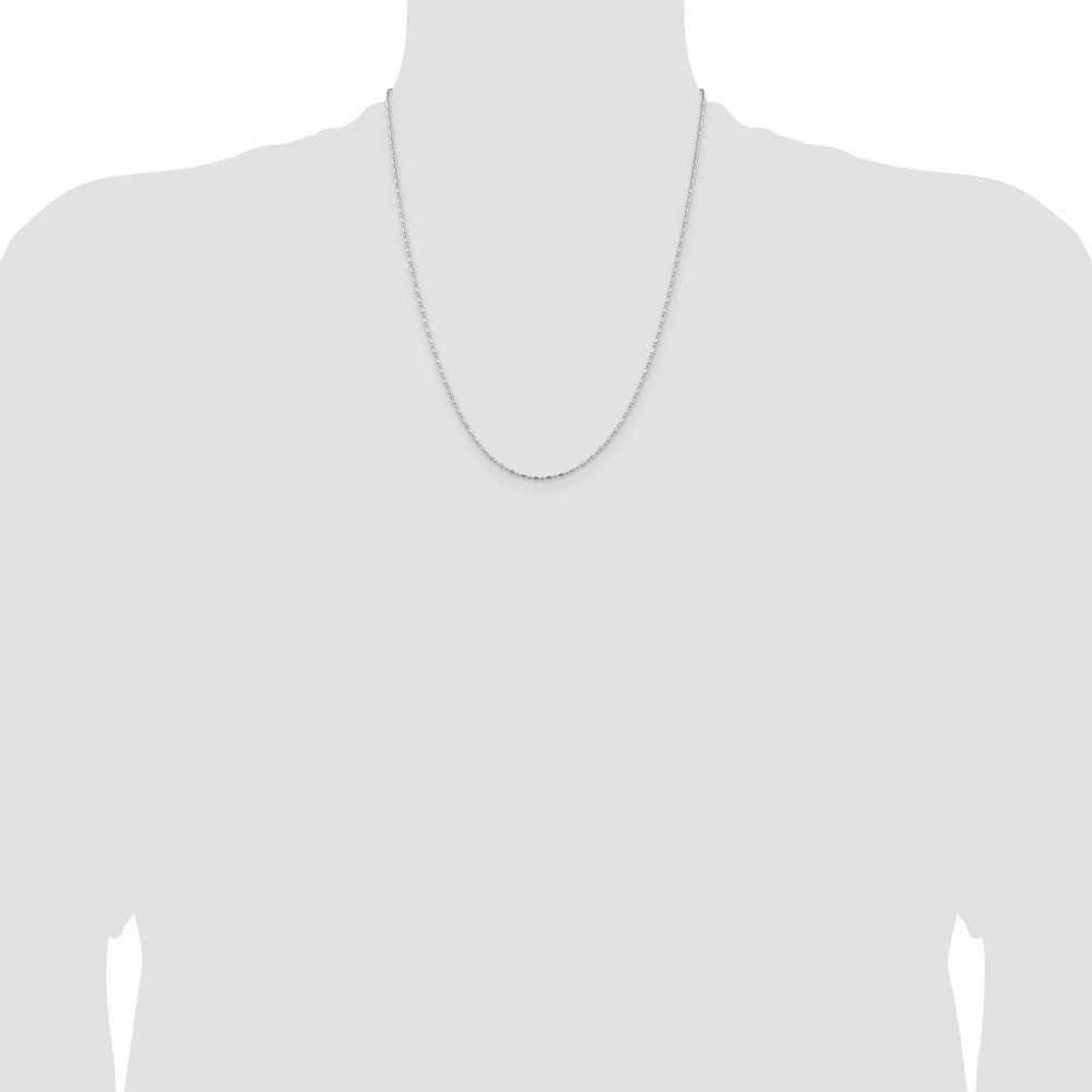 Sterling Silver 1.5mm Fancy Beaded Chain w/4in ext.