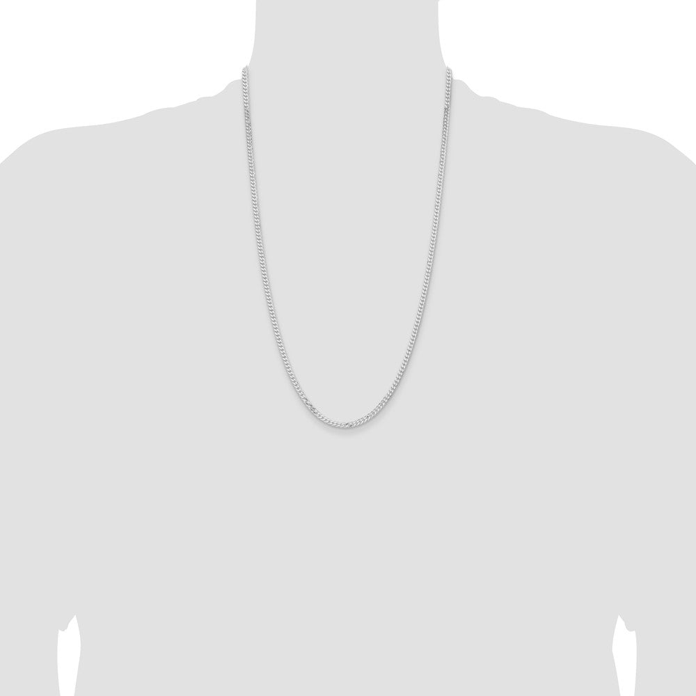 Sterling Silver Rhodium-plated 3.15mm Flat Curb Chain
