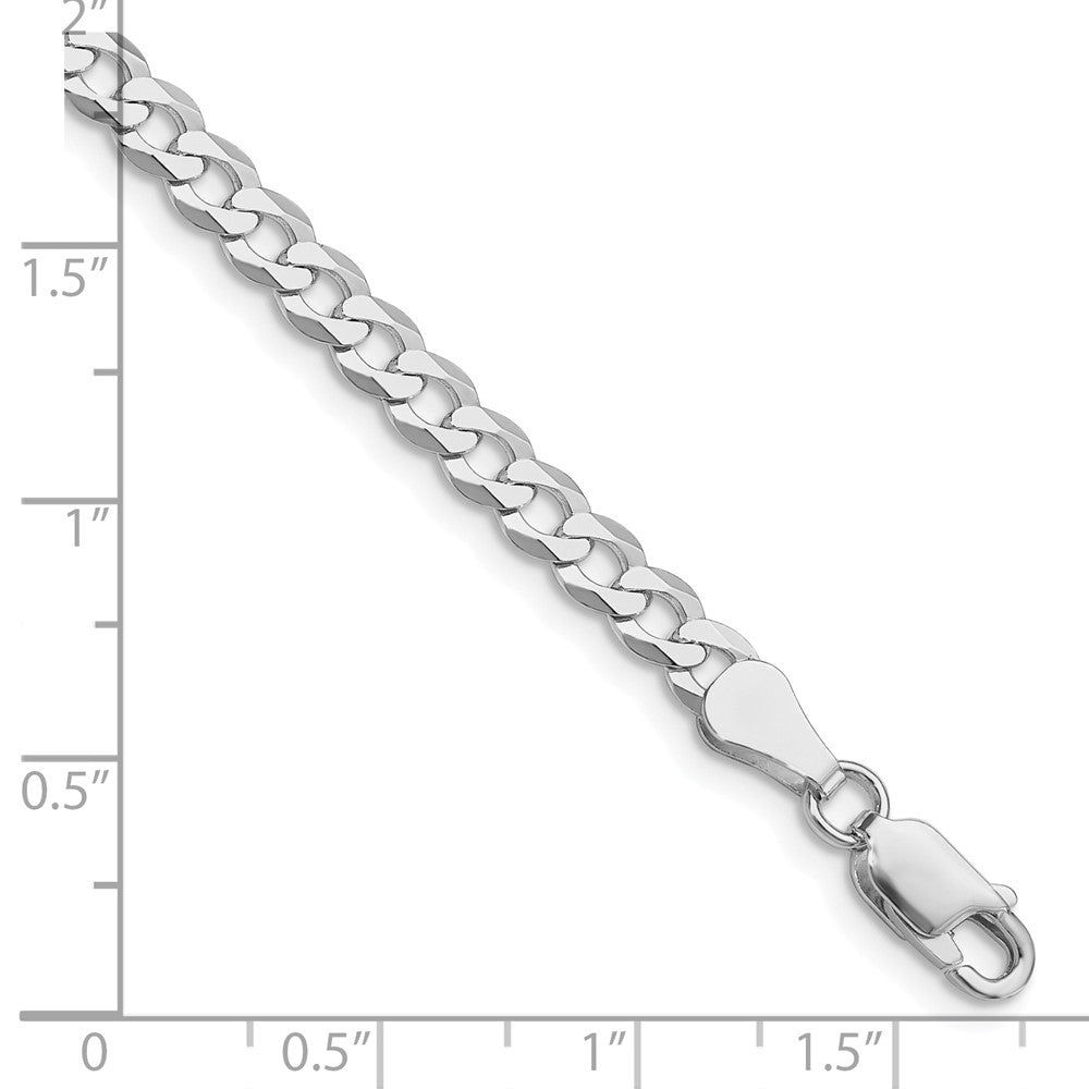 Sterling Silver Rhodium-plated 4.7mm Flat Curb Chain