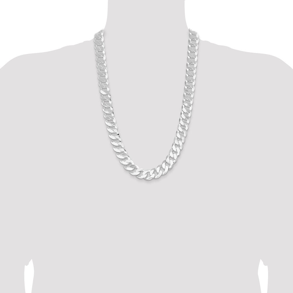 Sterling Silver 16mm Flat Curb Chain