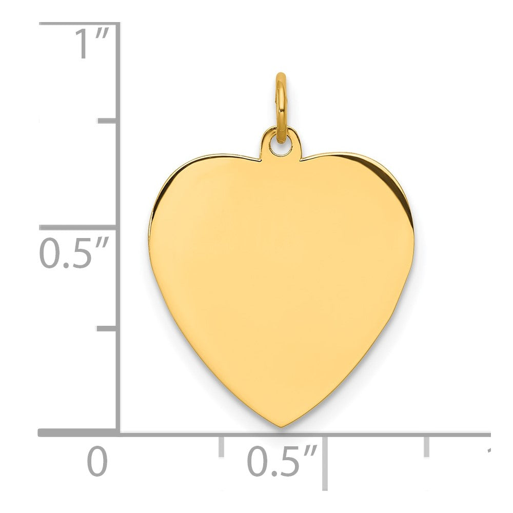 Sterling Silver GP Engraveable Heart Polished Disc Charm