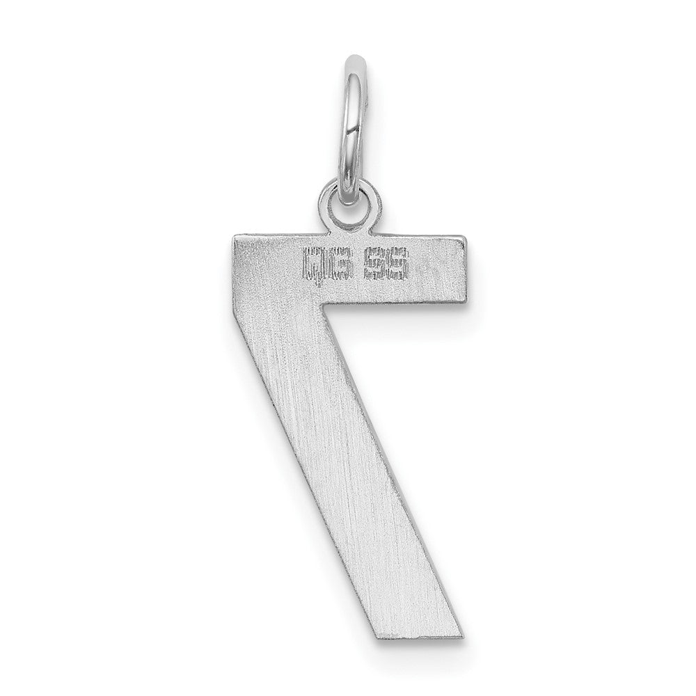Sterling Silver/Rhodium-plated Polished Number 7 Charm