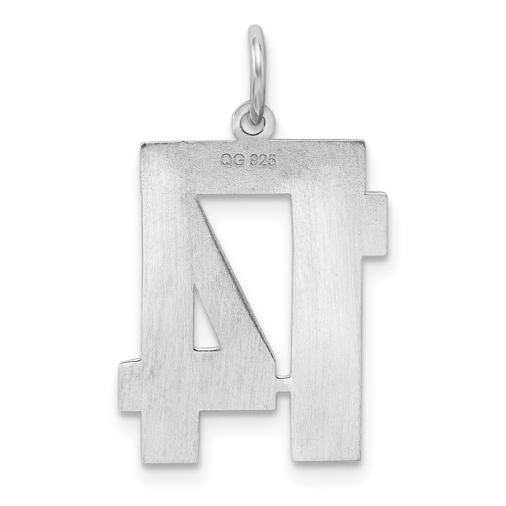 Sterling/Silver Rhodium-plated Polished Number 14 Charm