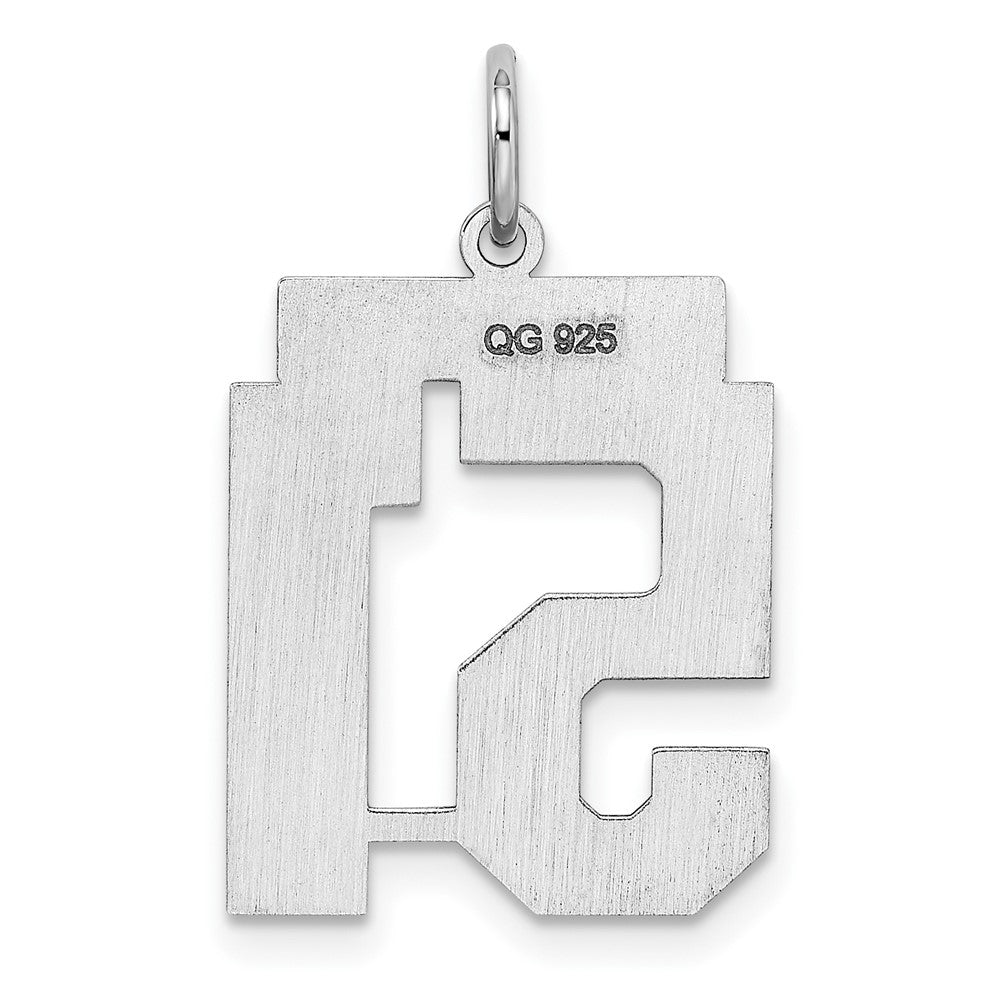Sterling/Silver Rhodium-plated Polished Number 51 Charm