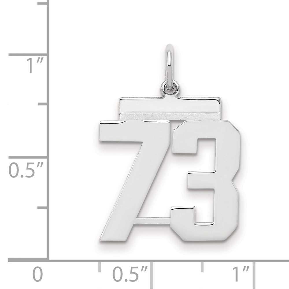 Sterling/Silver Rhodium-plated Polished Number 73 Charm