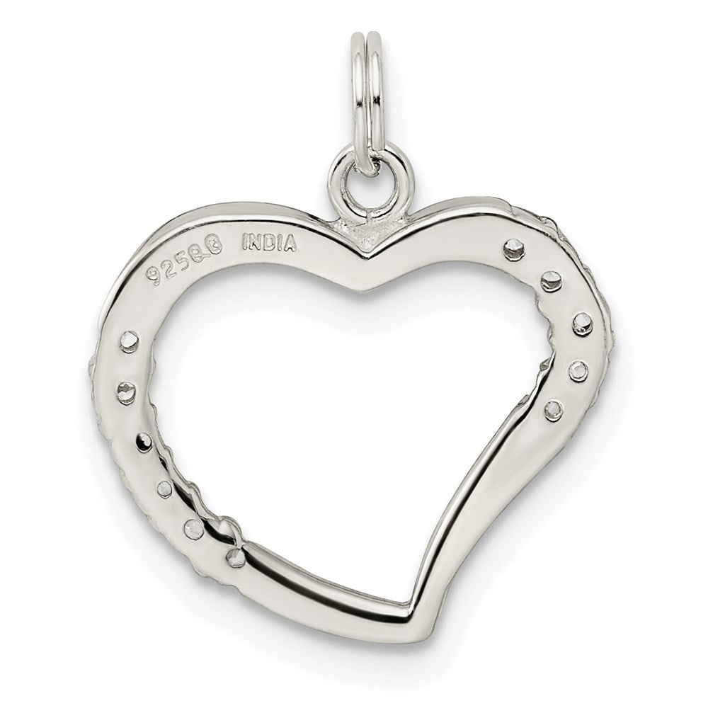 Sterling Silver CZ & Heart Pendant