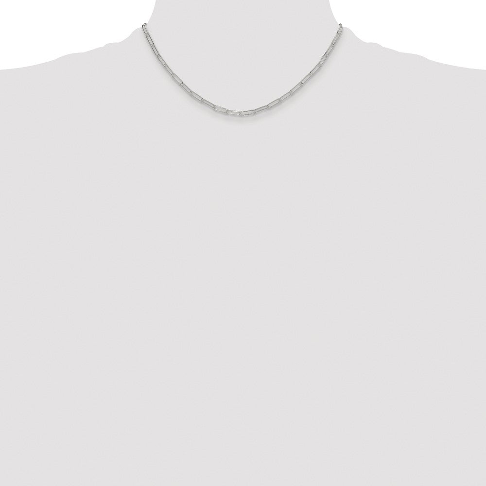 Sterling Silver Rhodium-plated Polished 3.15mm Paperclip Chain