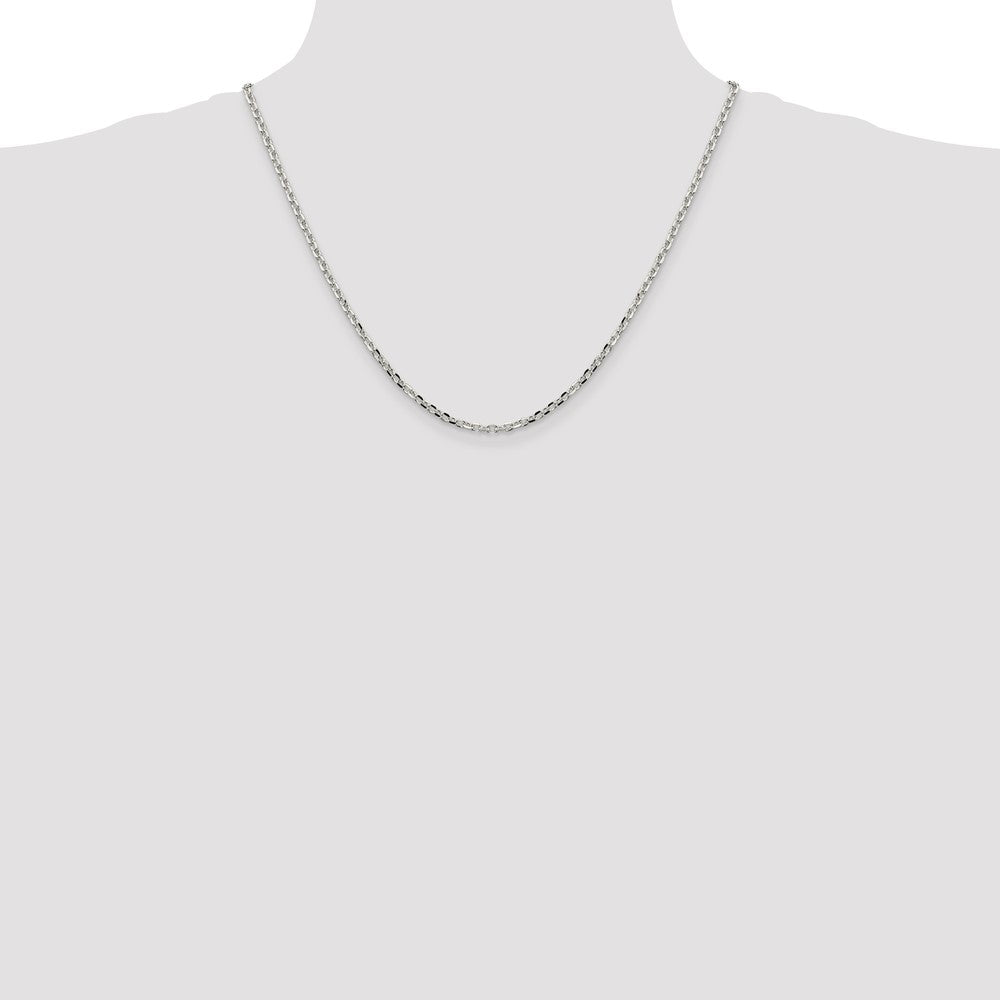 Sterling Silver 2.75mm Diamond-cut Forzantine Cable Chain