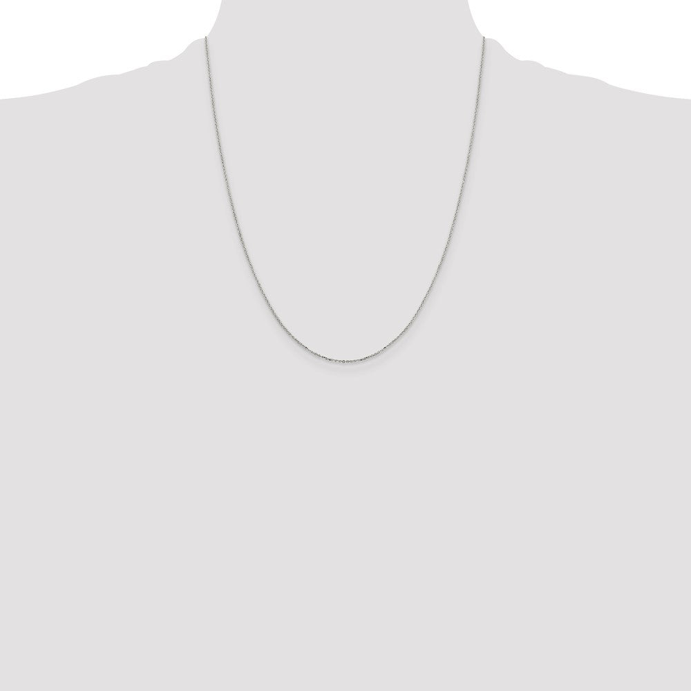 Sterling Silver 1mm 8 Sided D/C Cable Chain w/4in ext.