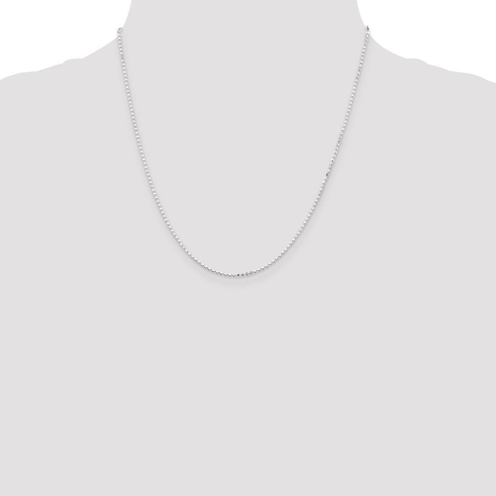 Sterling Silver 1.15mm Square Fancy Beaded Chain