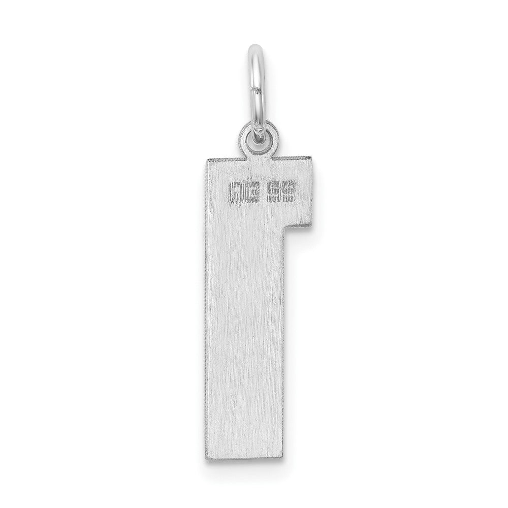 Sterling Silver/Rhodium-plated Polished Number 1 Charm