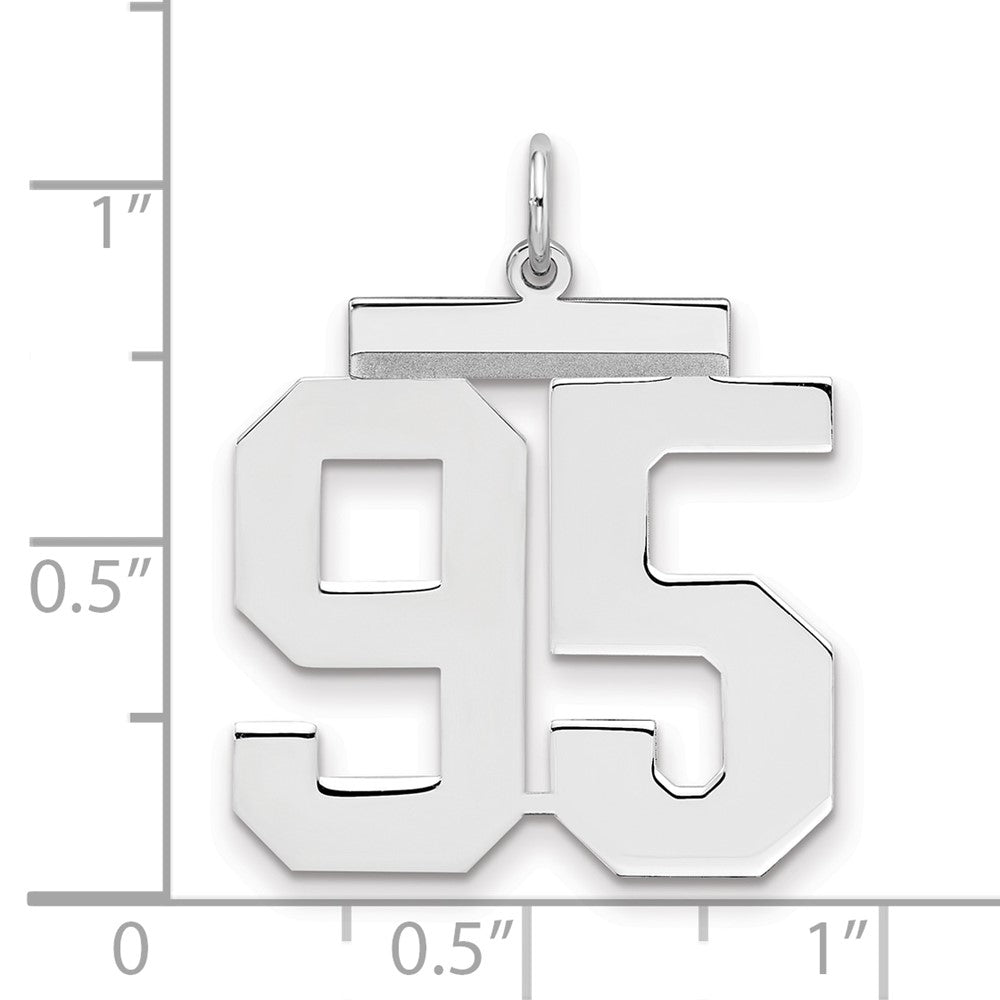 Sterling Silver/Rhodium-plated Polished Number 95 Charm