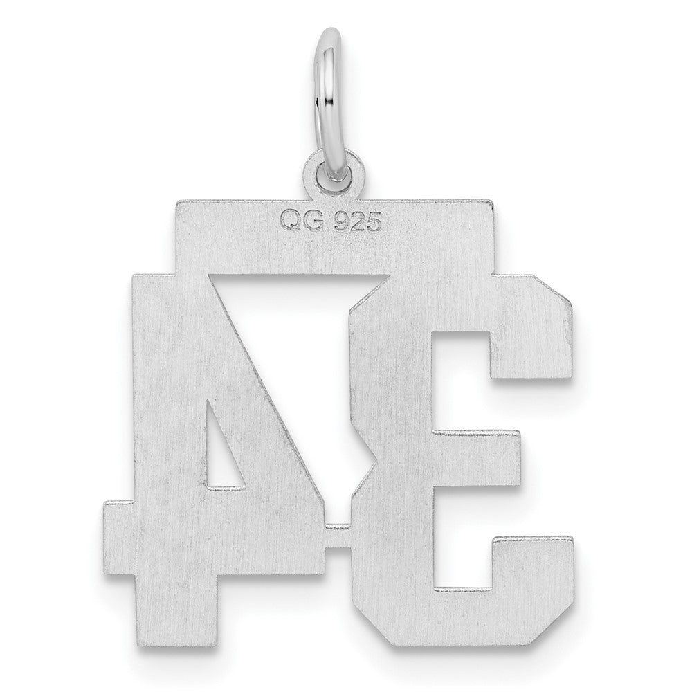 Sterling Silver/Rhodium-plated Satin Number 34 Charm