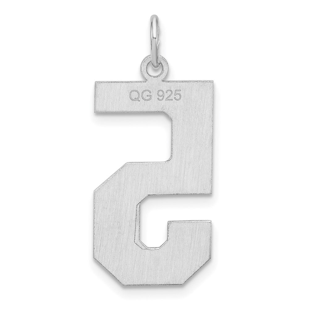 Sterling Silver/Rhodium-plated Polished Number 5 Charm