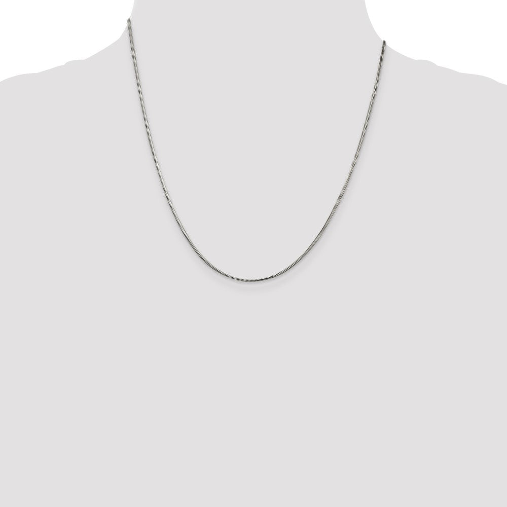 Sterling Silver 1.5mm Diamond-cut Flat Snake Chain