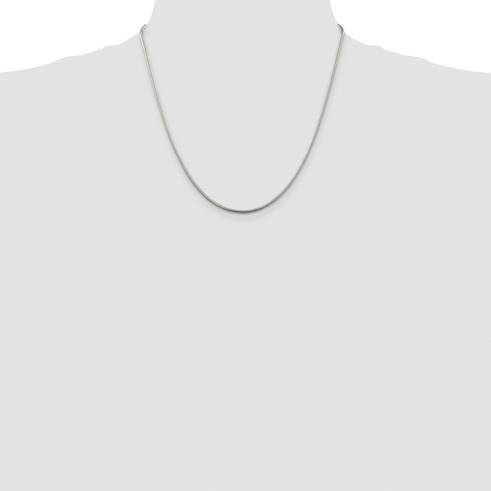 Sterling Silver Rhodium-plated 1.75mm Snake Chain