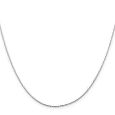 Sterling Silver 1mm Round Snake Chain