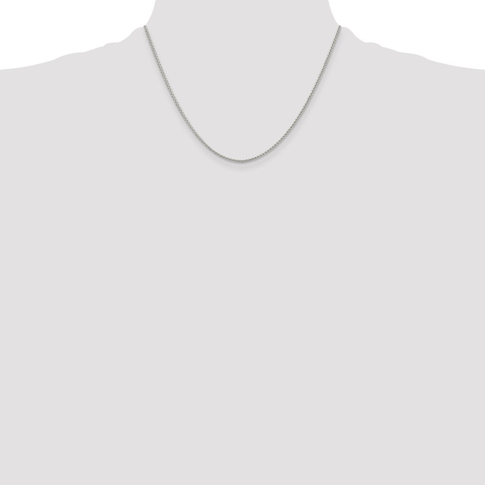 Sterling Silver Rhodium-plated 1.5mm Round Spiga Chain