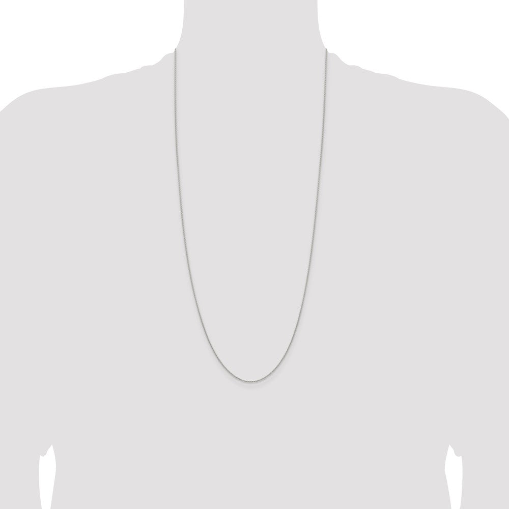 Sterling Silver .95mm Diamond-cut Round Spiga Chain