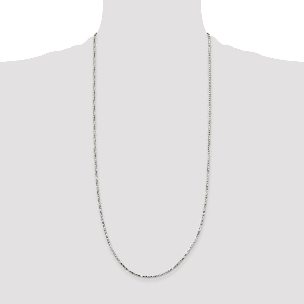 Sterling Silver 1.7mm Diamond-cut Round Spiga Chain