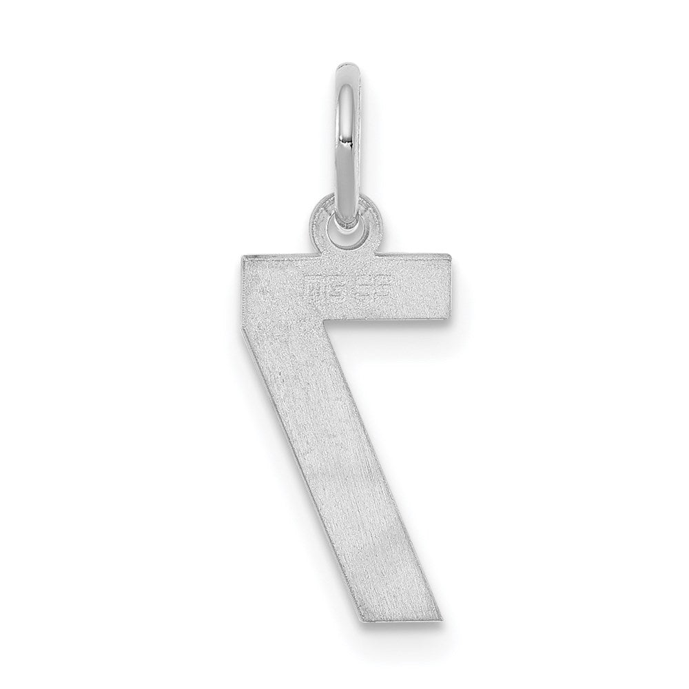Sterling Silver/Rhodium-plated Polished Number 7 Charm