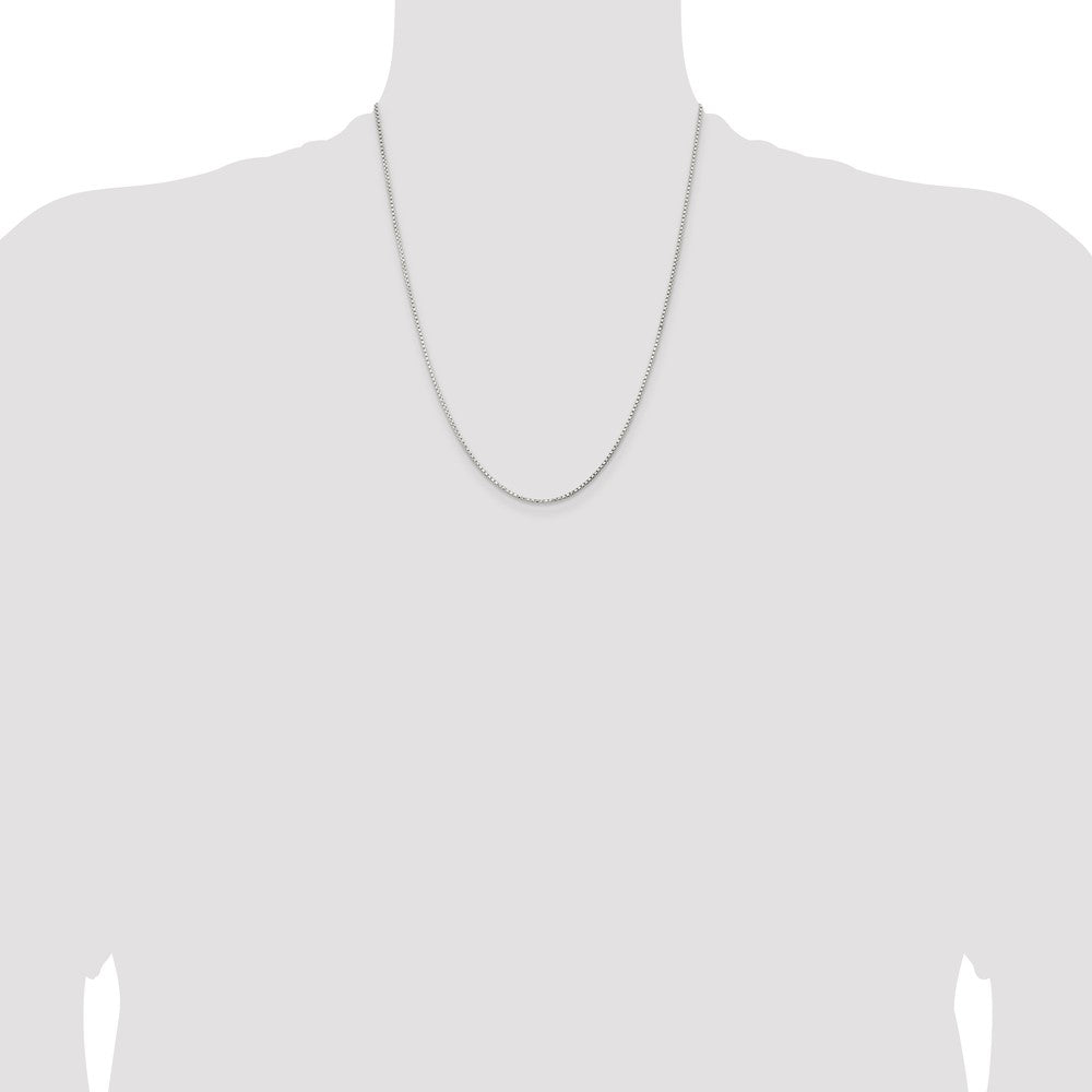 Sterling Silver 1.3mm Diamond-cut Round Box Chain w/4in ext.
