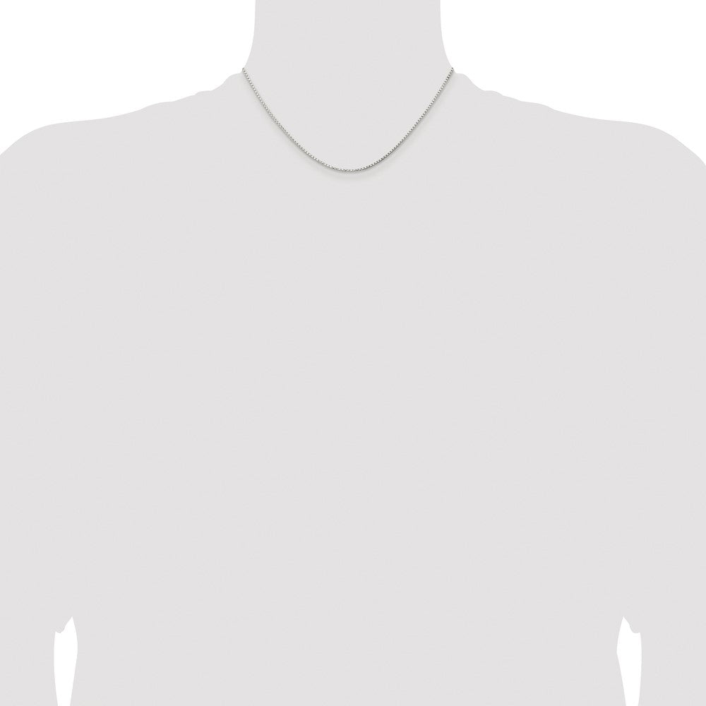 Sterling Silver Rhodium-plated 1.3mm Diamond-cut Round Box Chain