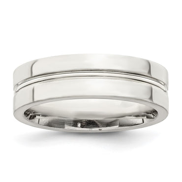Sterling Silver 6mm Polished Fancy Band Size 10
