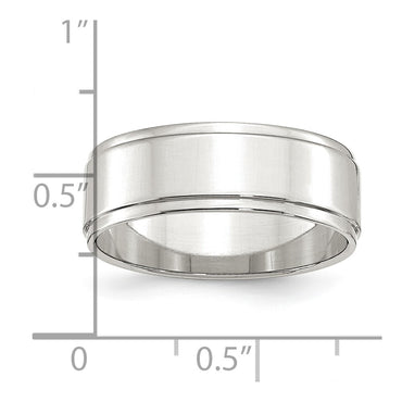 Sterling Silver 7mm Flat w/ Step Edge Size 5 Band
