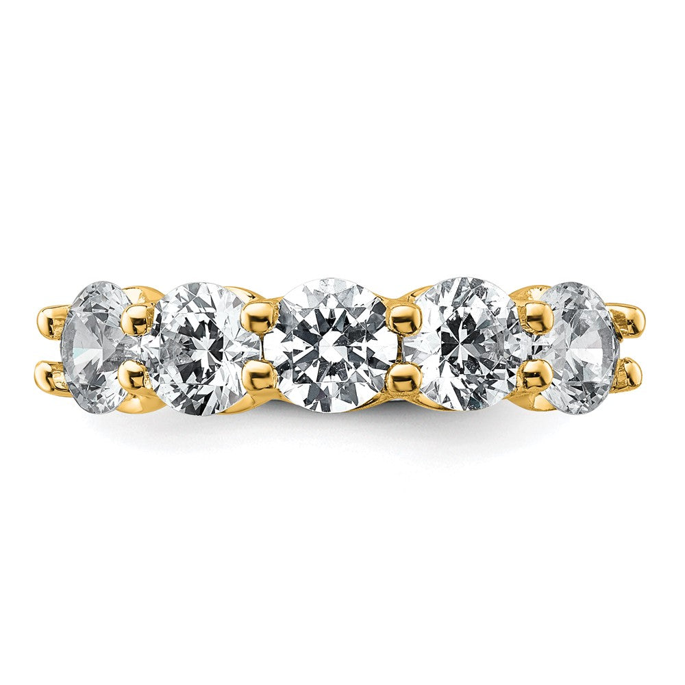 14k 2ct Lab Grown Diamond VS+ F+ Comp 5 Stone Fashion Band