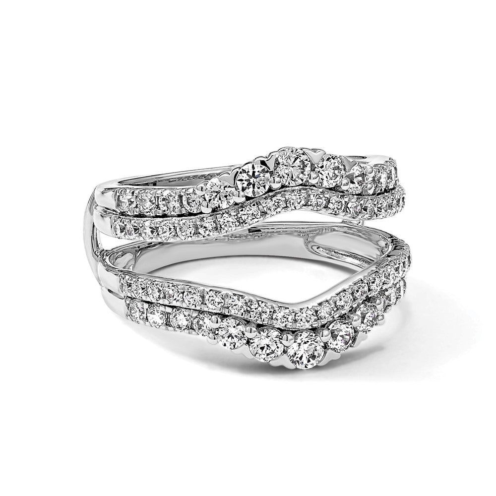 14k White Gold 1 1/4 ct Lab Grown Diamond VS/SI+ G+ Complete Ring Guard