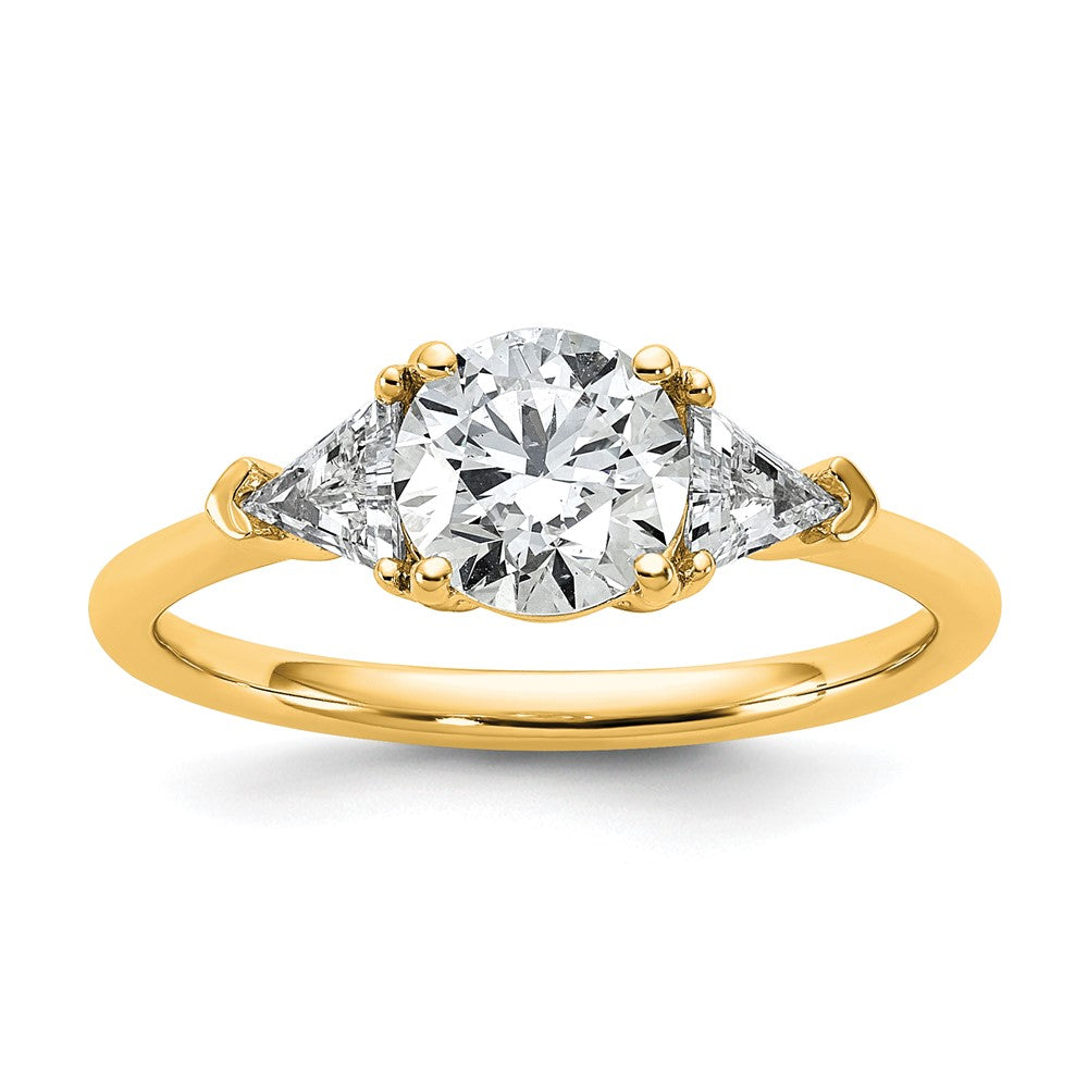 14k 1 1/2ct Cert Lab Grown Diamond VS/SI+ G+ Comp 3 Stone Eng Ring
