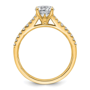 14k 1 1/4ct Lab Grown Diamond VS/SI+ G+ Round Complete Eng Ring