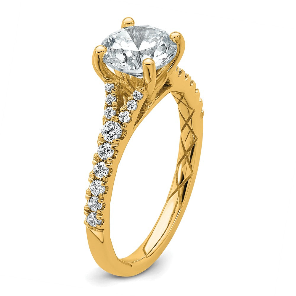 14k 1 3/4ct Lab Grown Diamond VS/SI+ G+ Round Complete Eng Ring