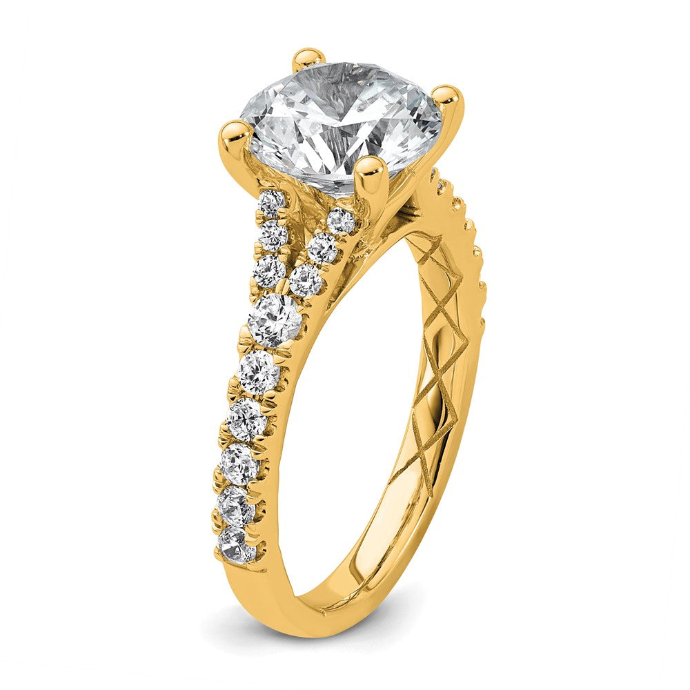 14k 3ct Lab Grown Diamond VS+ F+ Round Complete Eng Ring