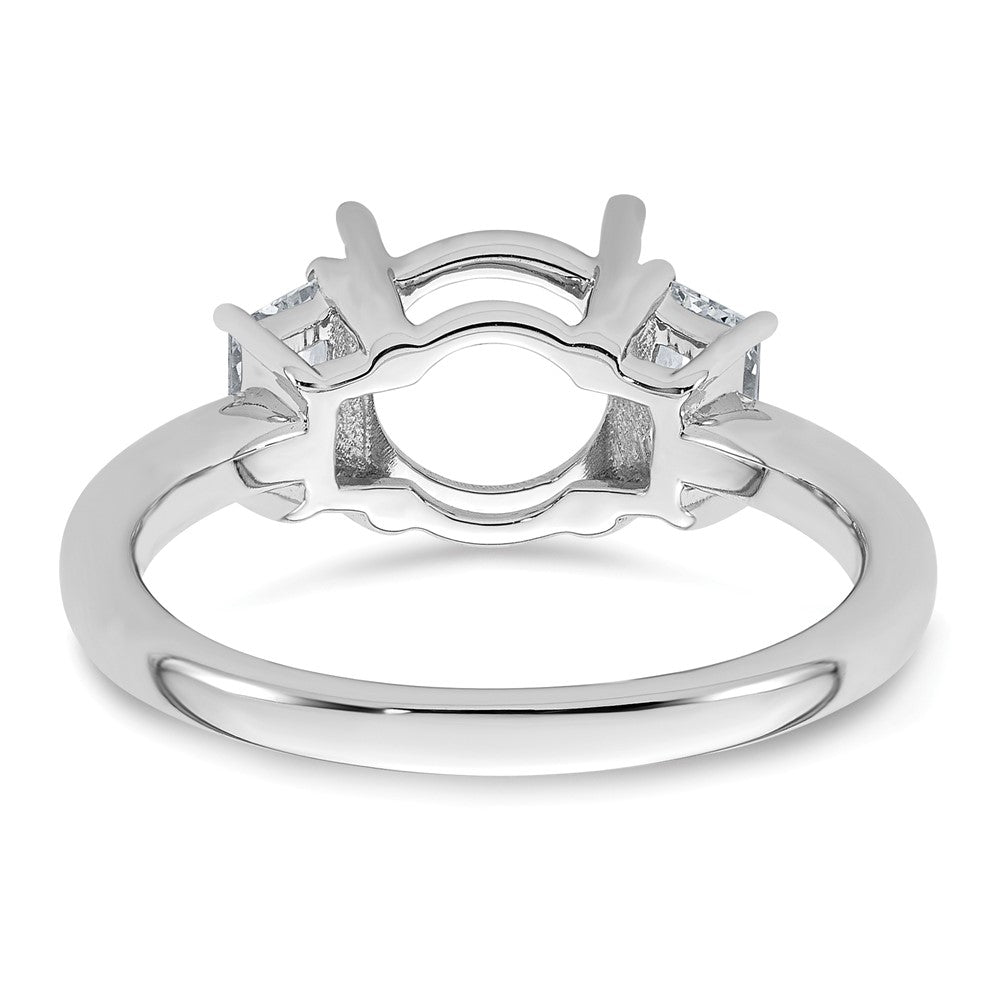 14kw 1/2ct Lab Grown Diamond VS+ F+ Trapezoid Sidestones Semi Eng Ring