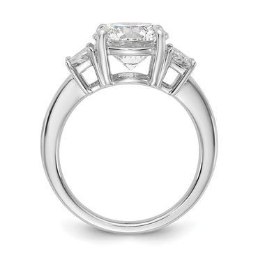 14kw 3 3/4ct Lab Grown Dia VS+ F+ Trapezoid Sidestones Comp Eng Ring