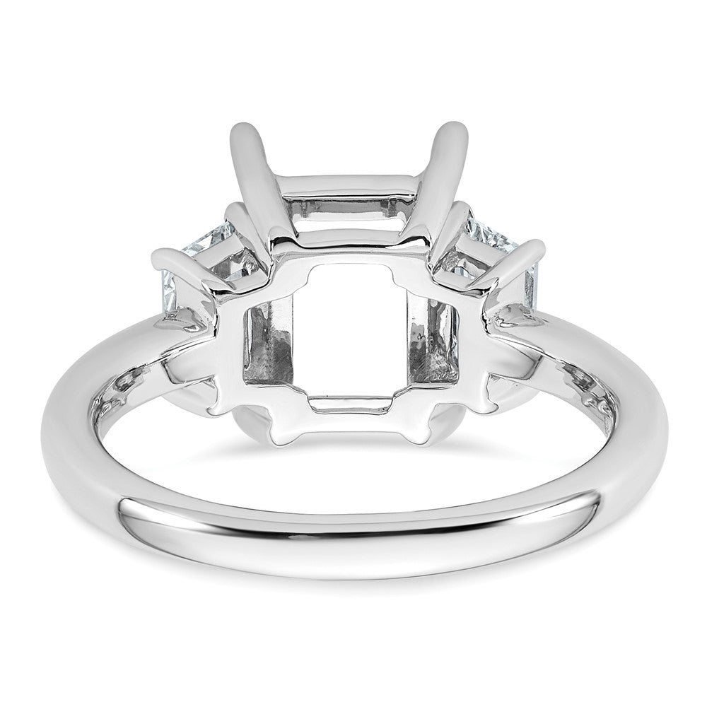 14kw 3/4ct Lab Grown Dia VS+ F+ Trapezoid 2 1/2ct Radiant Semi Eng Ring