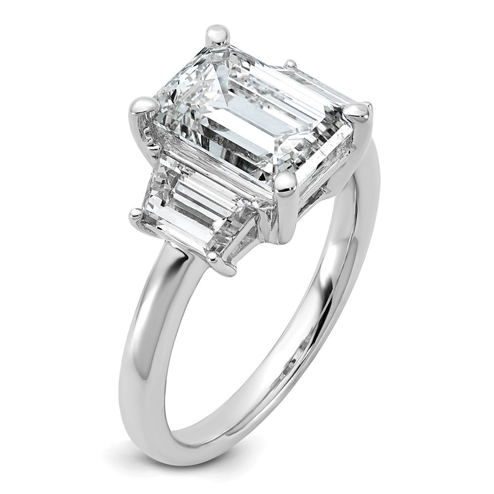 14kw 1ct Lab Grown Dia VS+ F+ Semi Mount Emerald Center Ring