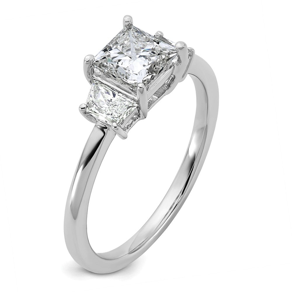 14kw 1 3/8ct Lab Grown Diamond VS+ F+ Princess&Trapezoid Comp Eng Ring