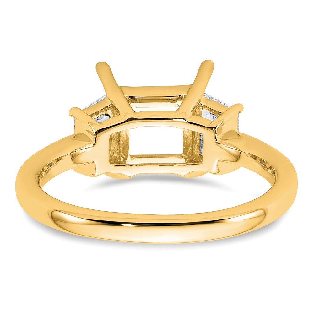 14k 3/4ct Lab Grown Diamond VS+ F+ Trapezoid 2ct Princess Semi Eng Ring