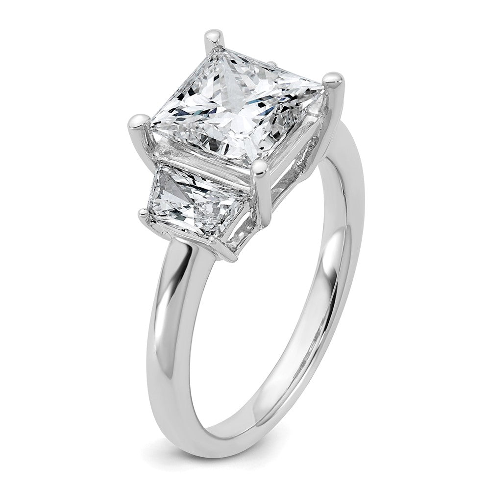 14kw 3 1/3ct Cert Lab Grown Dia VS+ F+ Princess&Trapezoid Comp Eng Ring