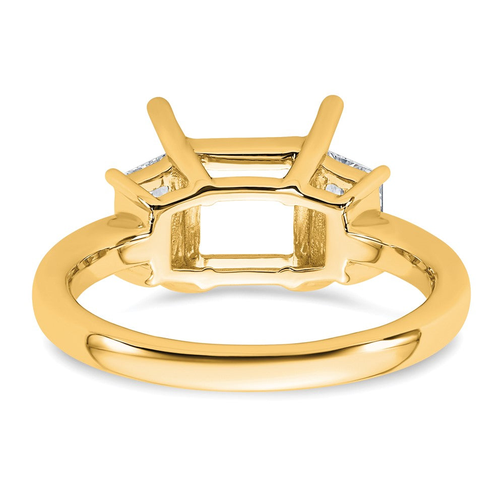 14k 3/4ct Lab Grown Dia VS+ F+ Trapezoid 2 1/2ct Princess Semi Eng Ring