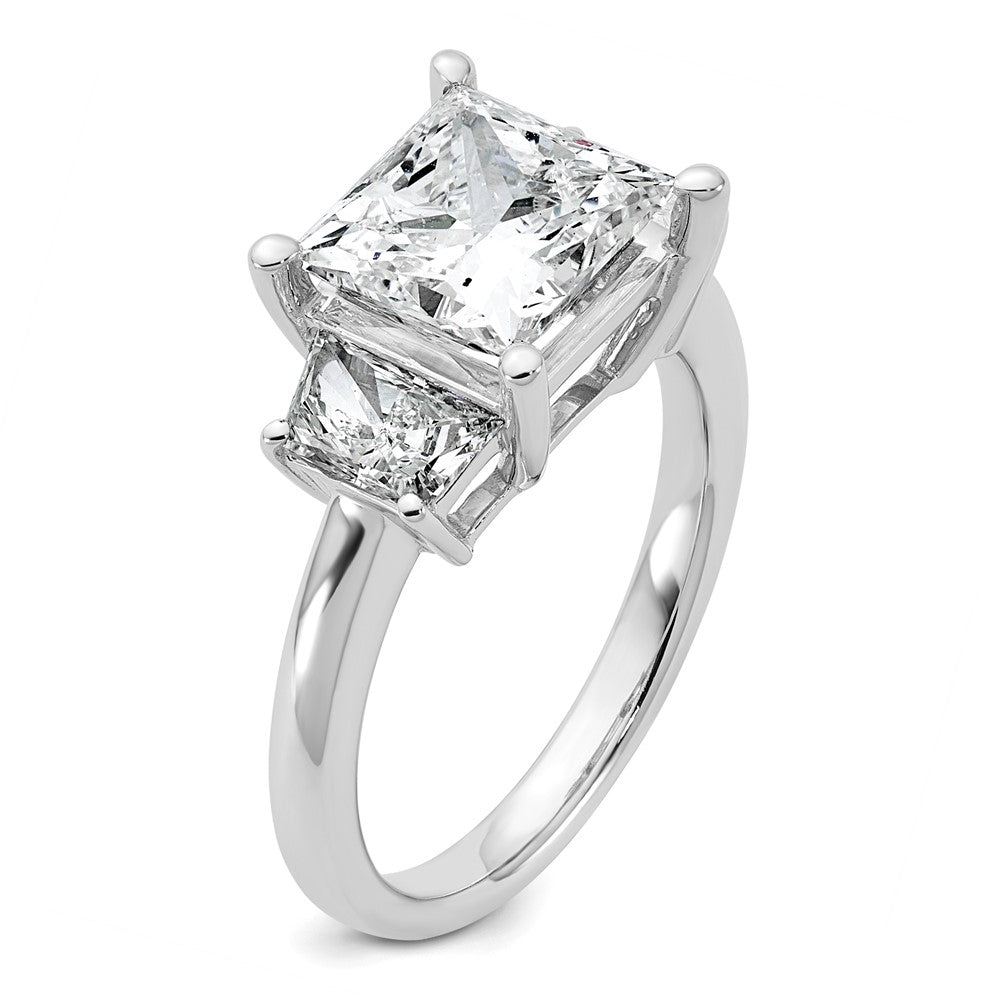14kw 4ct Cert Lab Grown Dia VS+ F+ Princess&Trapezoid Comp Eng Ring