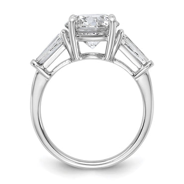 14kw 3 3/4ct Lab Grown Dia VS+ F+&Baguette Comp 3 Stone Eng Ring