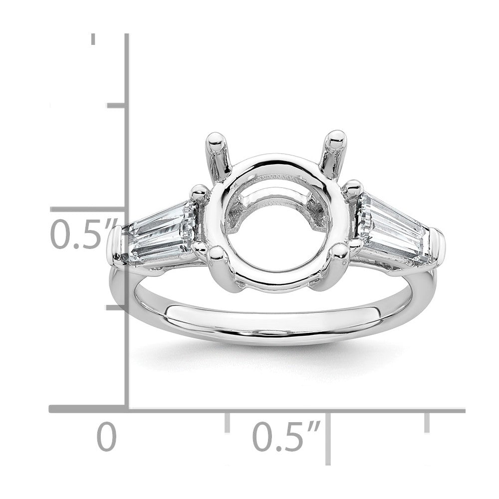 14kw 3/4ct Lab Grown Dia VS+ F+ Baguette w/3ct Center Semi 3 Stone Eng Ring