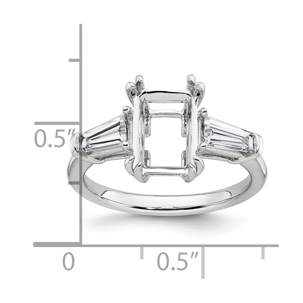 14kw 3/4ct Lab Grown Dia VS+ F+ Baguette 2 1/2ct Radiant Semi Eng Ring