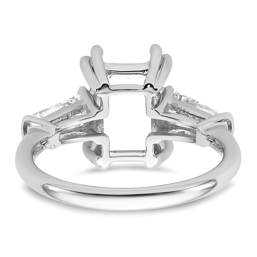 14kw 3/4ct Lab Grown Dia VS+ F+ Baguette 3ct Radiant Center Semi Eng Ring
