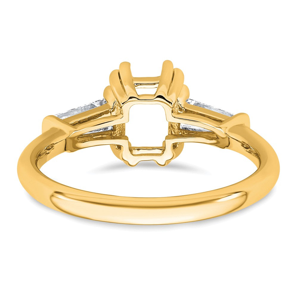 14k 1/2ct Lab Grown Dia VS+ F+ Emerald Center Semi-Mount Eng Ring